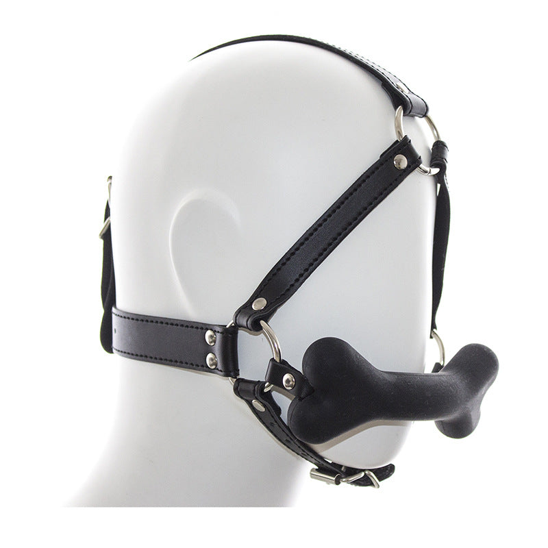 Silicone Dog Bone Head Harness Gag - Sexy Bee UK