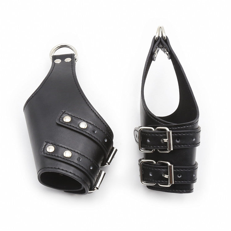 Hanging PU Leather Handcuffs - Sexy Bee UK