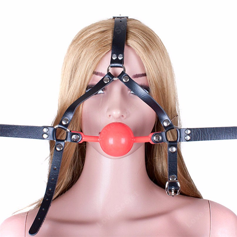 'Speak No Evil' Ball Gag Head Harness