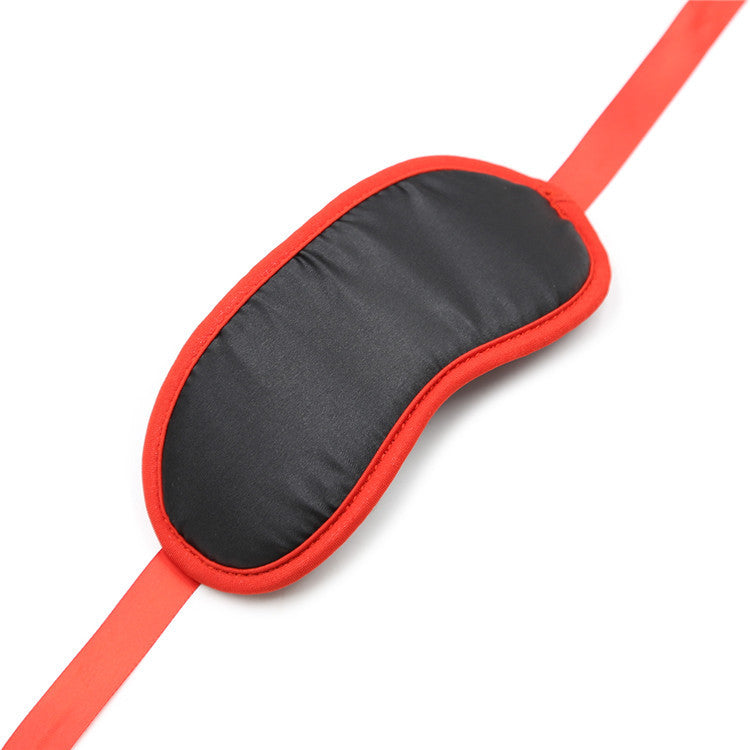 Silky Red and Black Ribbon Tie Eye Mask