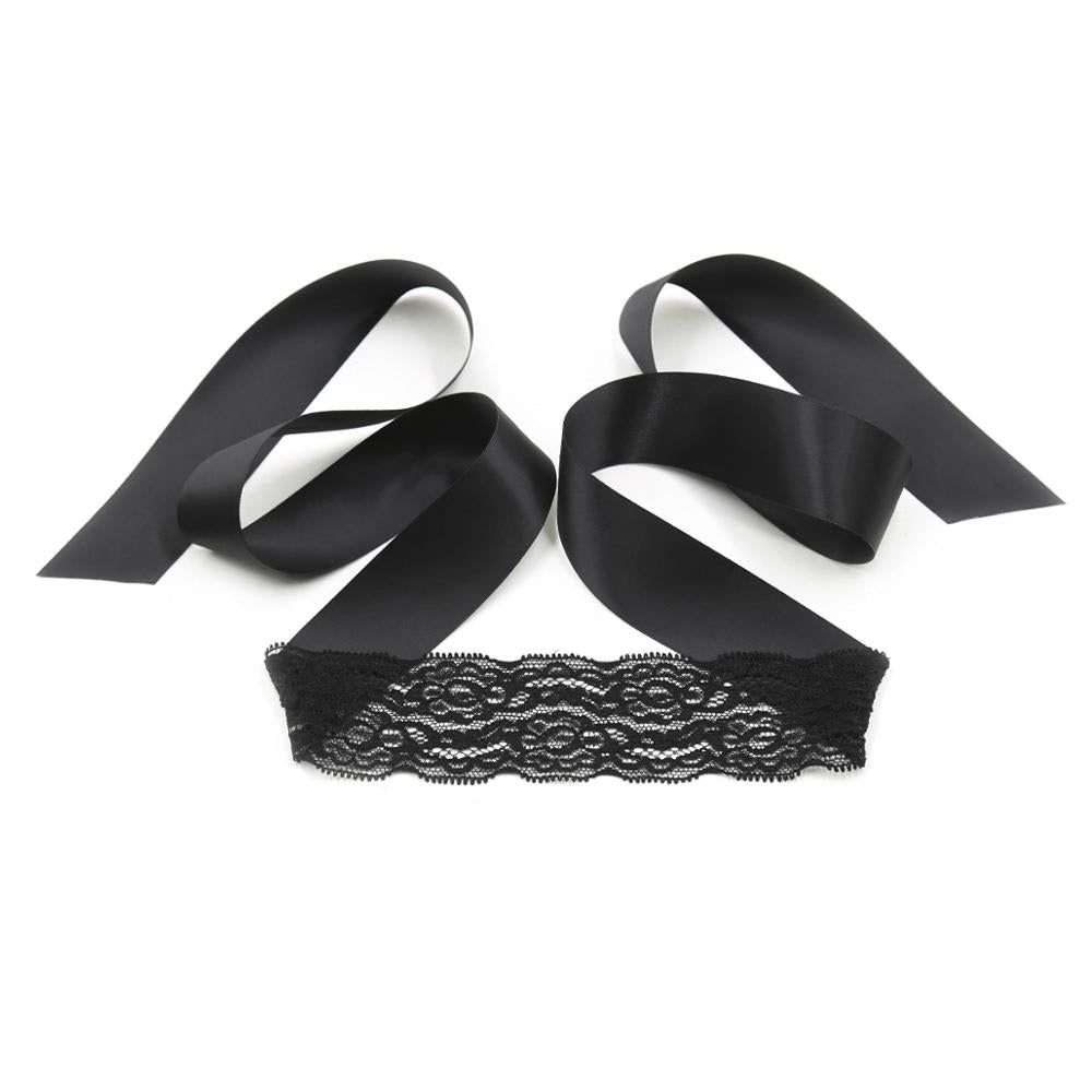 Black Lace Three-Piece Bondage Set - Sexy Bee UK