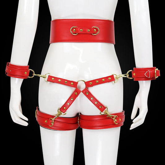 Faux Leather Waist to Thigh Handcuff Restraint - Sexy Bee UK