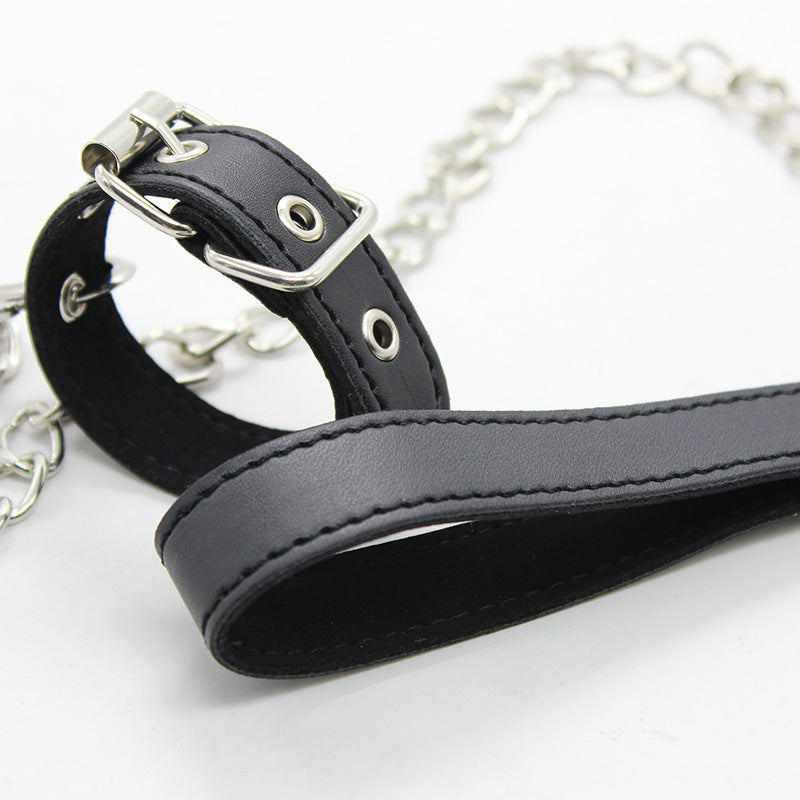 Leather Cock Ring and Chain Lead - Sexy Bee UK