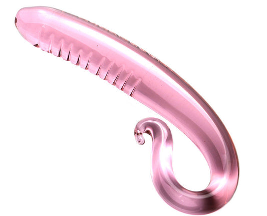 Glacier Glass Pink Curved Tentacle Dildo - Sexy Bee UK