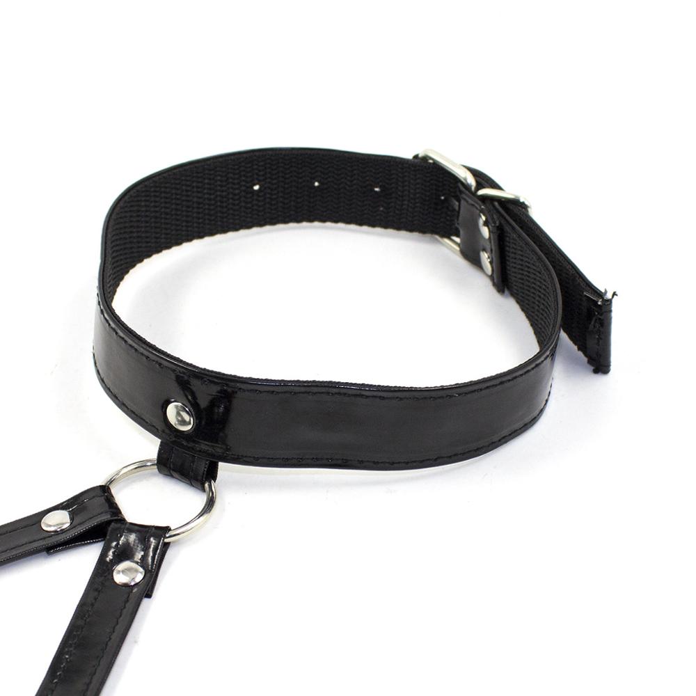 Collared Two-Piece Faux Leather Harness