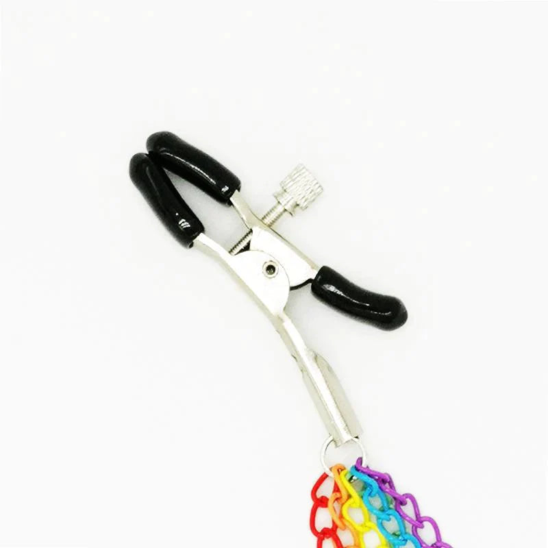 PRIDE Chained Nipple Clips - Sexy Bee UK
