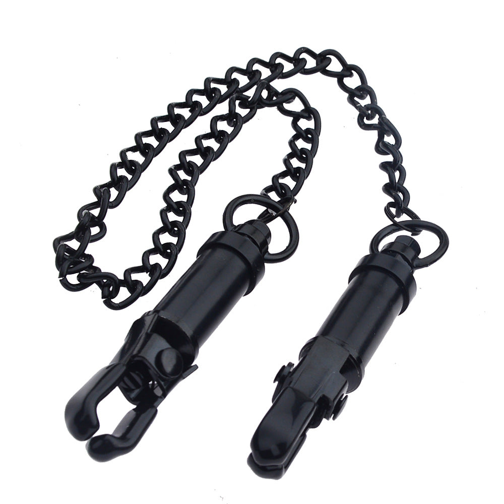 Black Chain Screw Tightening Nipple Clamps - Sexy Bee UK