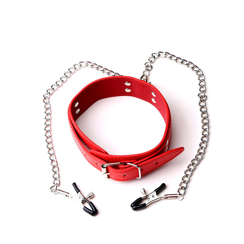 Collar Restraint with Nipple Clips - Sexy Bee UK