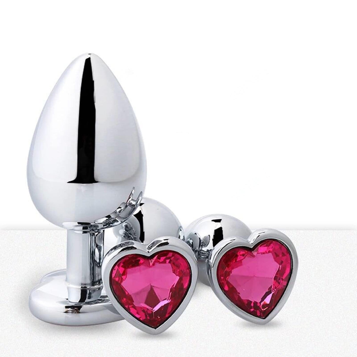 Heart Shaped Jewelled Butt Plugs (3 Piece)