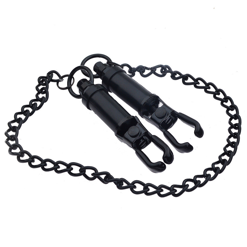 Black Chain Screw Tightening Nipple Clamps - Sexy Bee UK