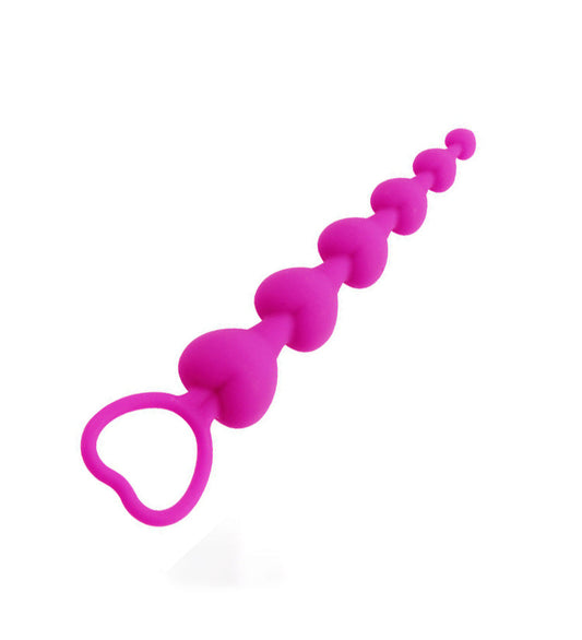 Anal Beads with Heart Shaped Handle