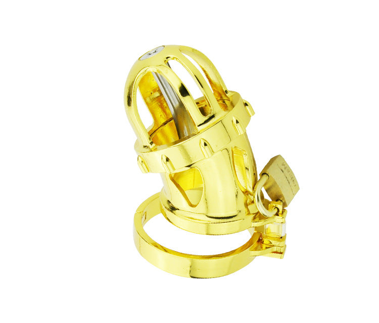 Gold Locking Chastity Cage - Sexy Bee UK