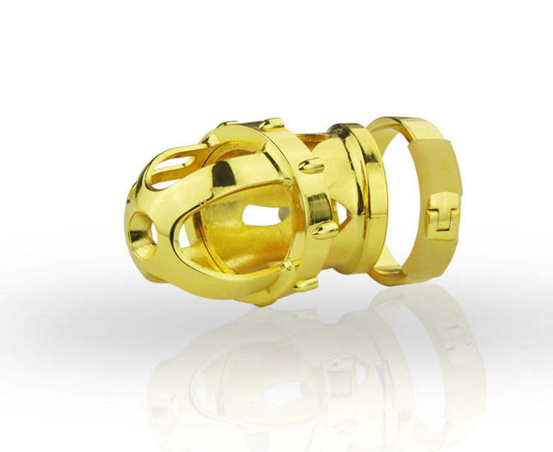 Gold Locking Chastity Cage - Sexy Bee UK