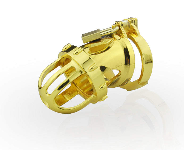 Gold Locking Chastity Cage - Sexy Bee UK