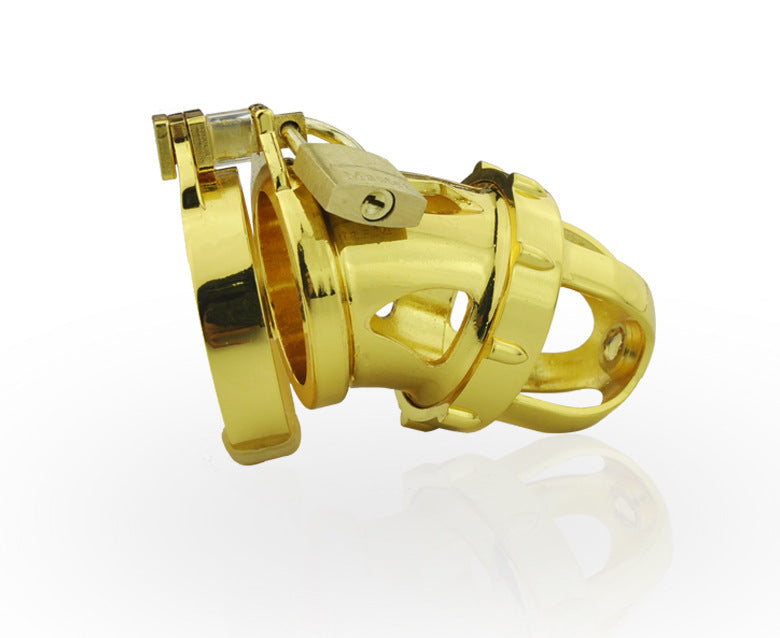 Gold Locking Chastity Cage - Sexy Bee UK