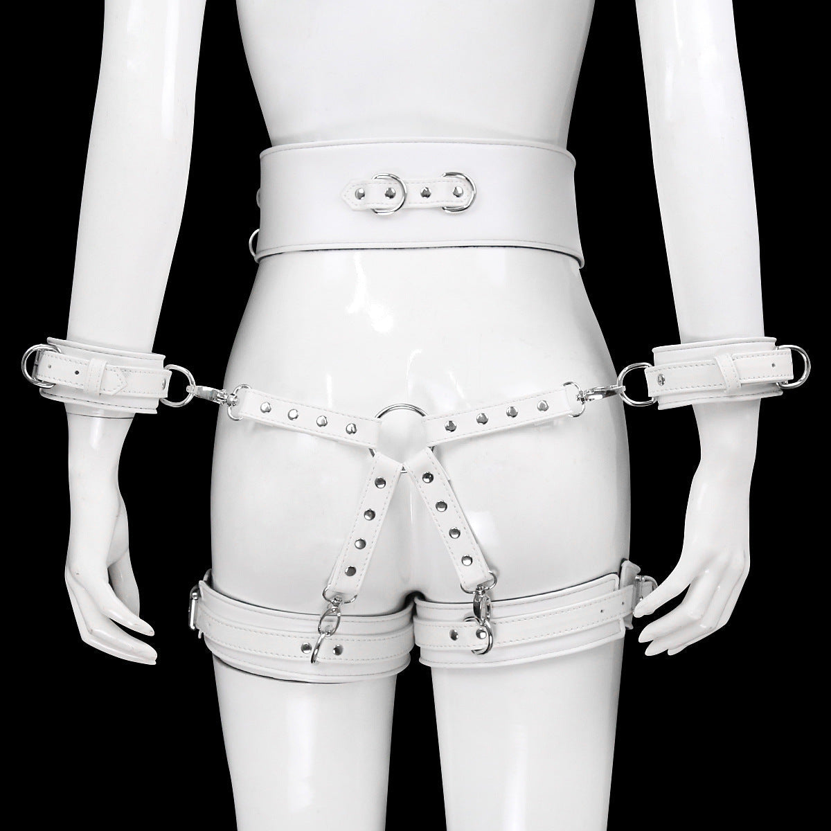 Faux Leather Waist to Thigh Handcuff Restraint - Sexy Bee UK