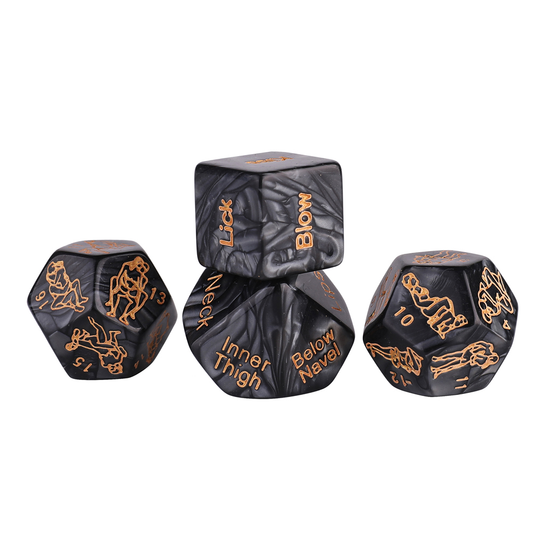 4-Set Sexual Position Dice- Black and Gold Edition
