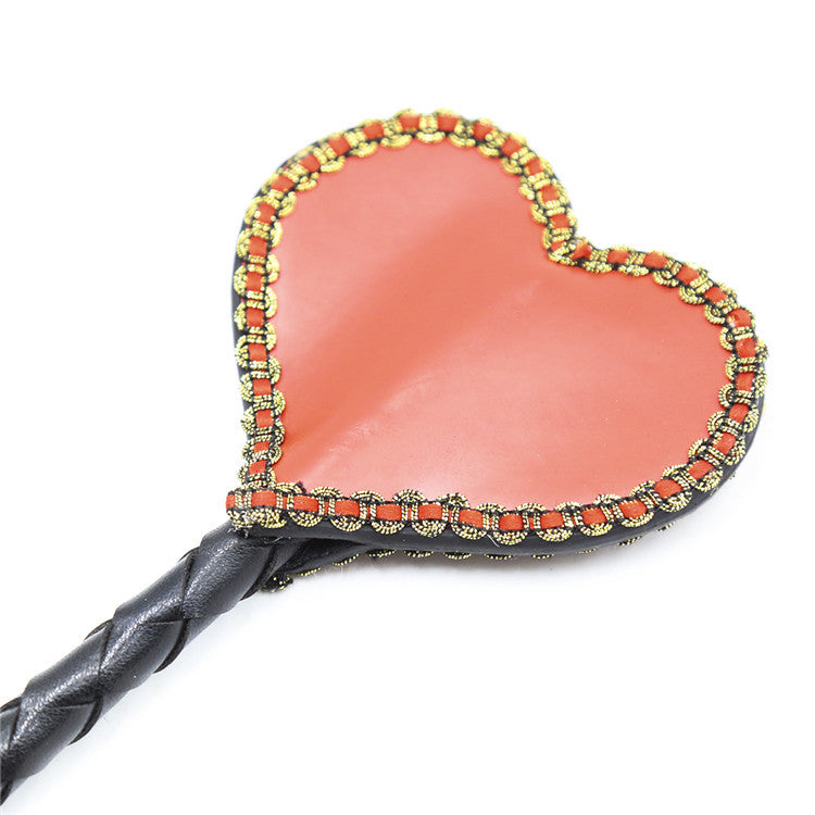 Faux Leather Red Heart Riding Crop - Sexy Bee UK