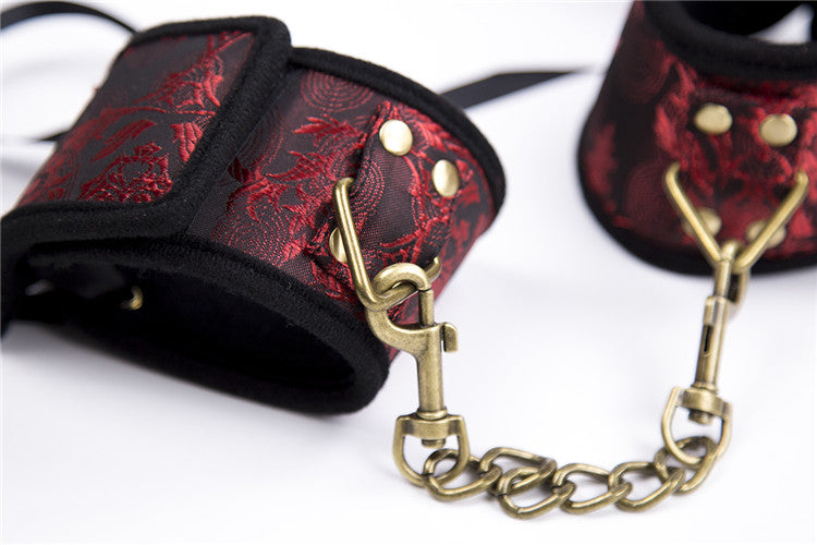 Fabulous Scarlet Brocade Handcuffs - Sexy Bee UK