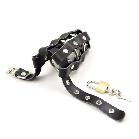 The Leather Ring Chastity Cage