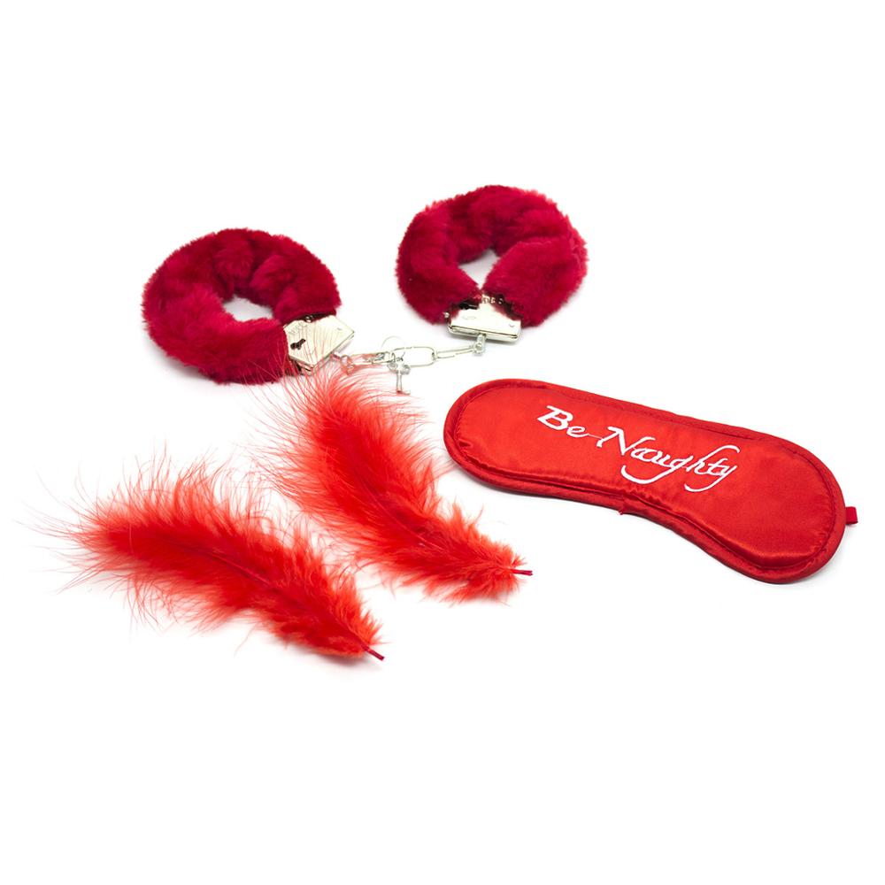 Handcuff eyemask and feather tickler