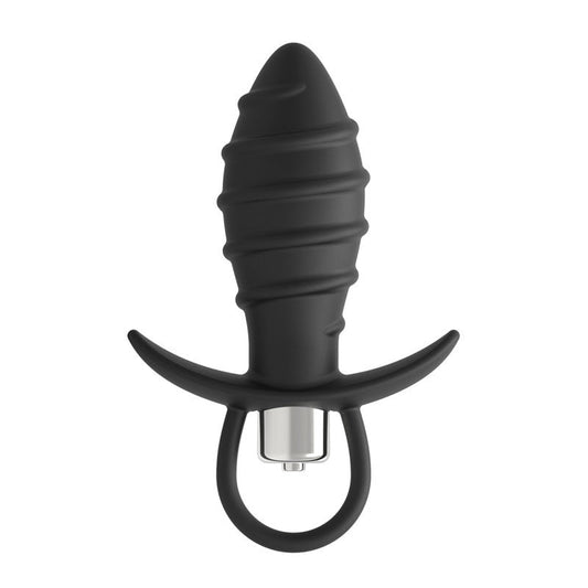 Vibrating Anal Toy with Texture and Pull Ring