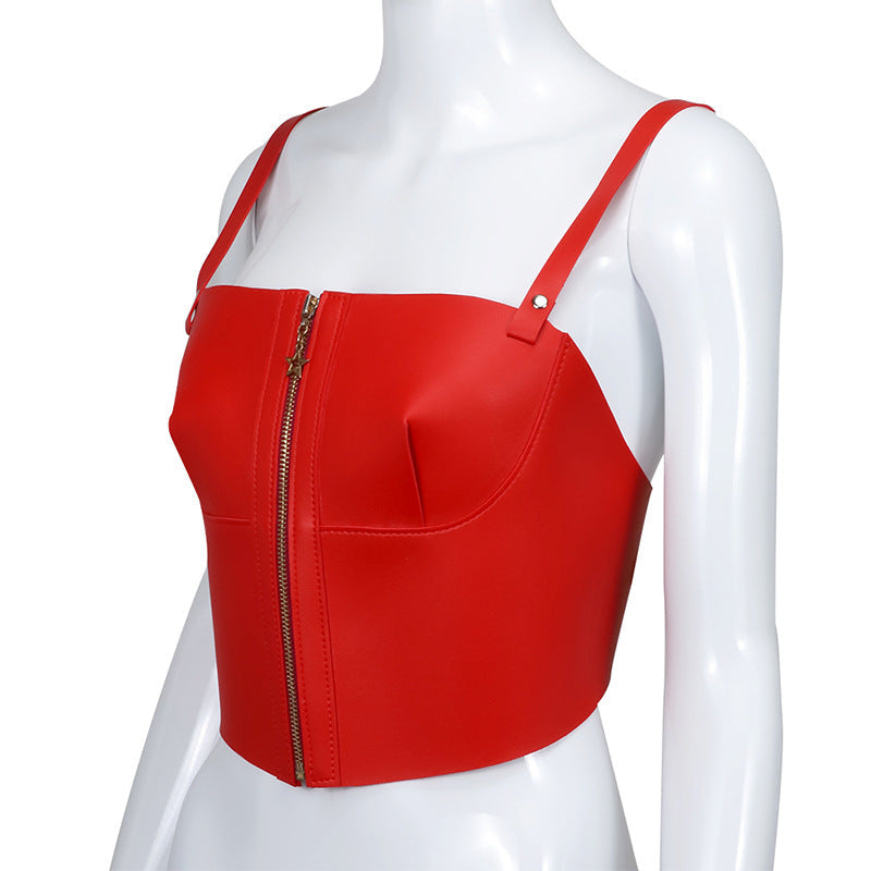 Ruby Red Zipped Corset