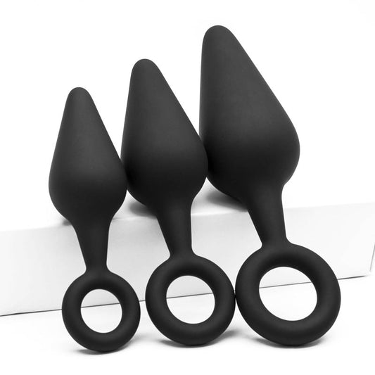 Pull Ring Butt Plugs - Set of 3 - Sexy Bee UK