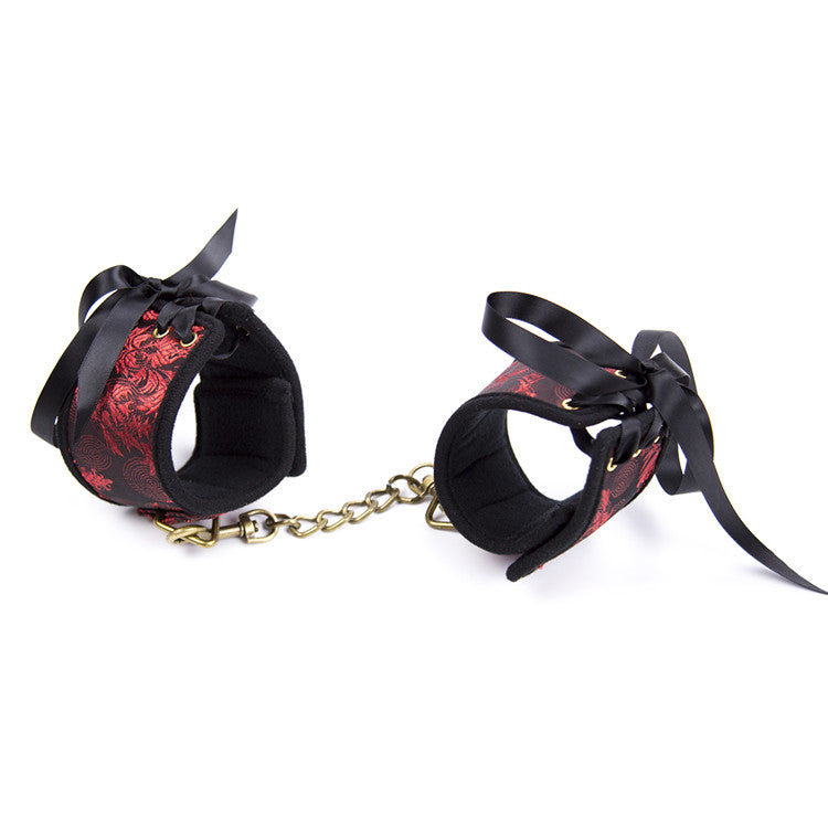 Fabulous Scarlet Brocade Handcuffs - Sexy Bee UK