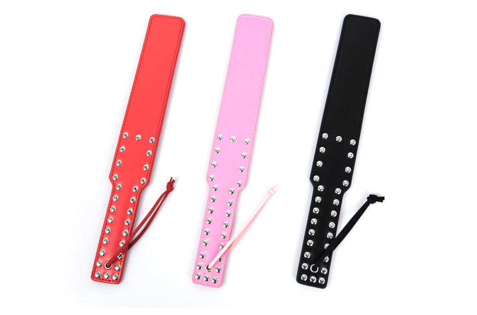 Faux Leather Studded Paddle - Sexy Bee UK