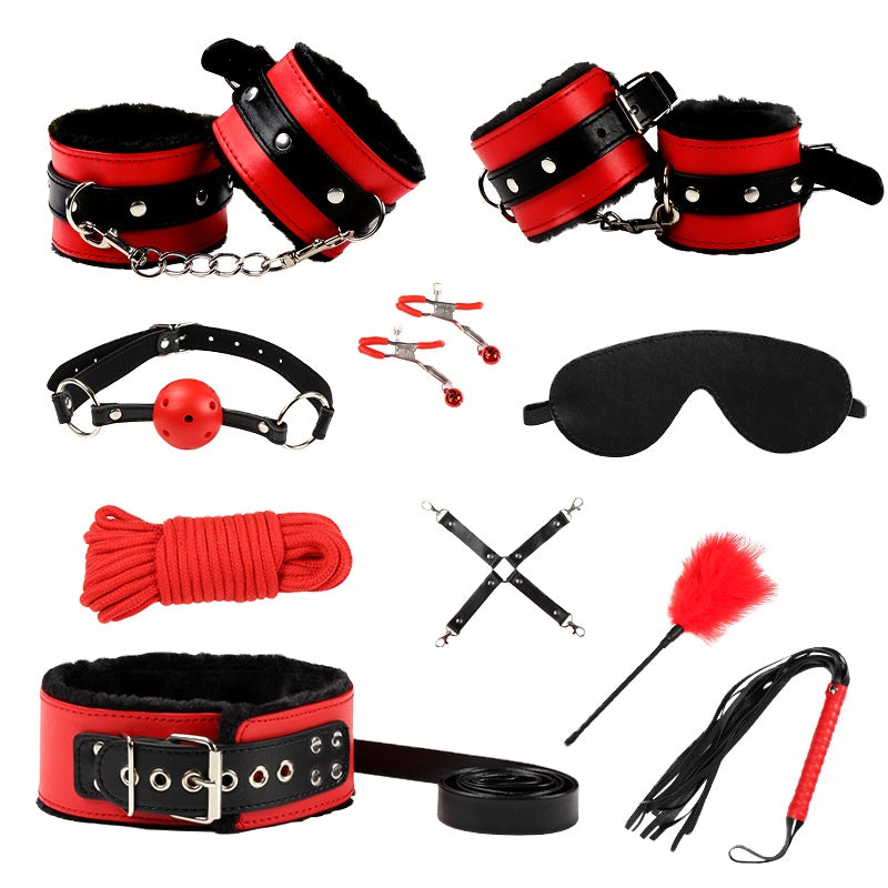 Black and Red Blissful Bondage Set with Bondage Rope - Sexy Bee UK