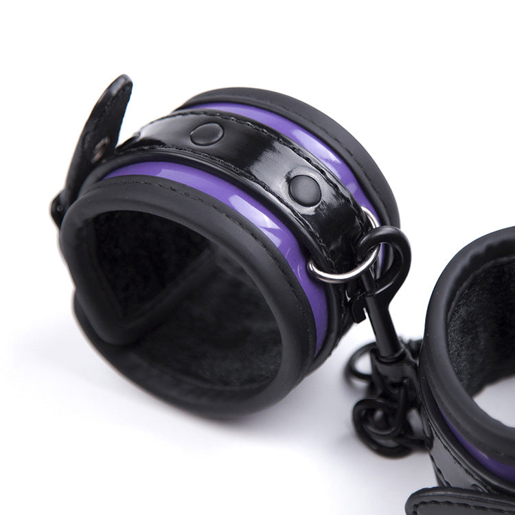 Patent Black and Purple Handcuffs - Sexy Bee UK