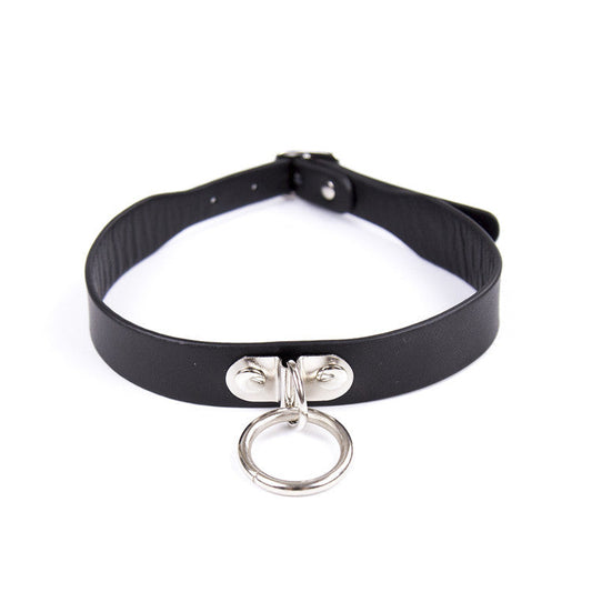 Sultry Faux Leather Bondage Collar - Sexy Bee UK