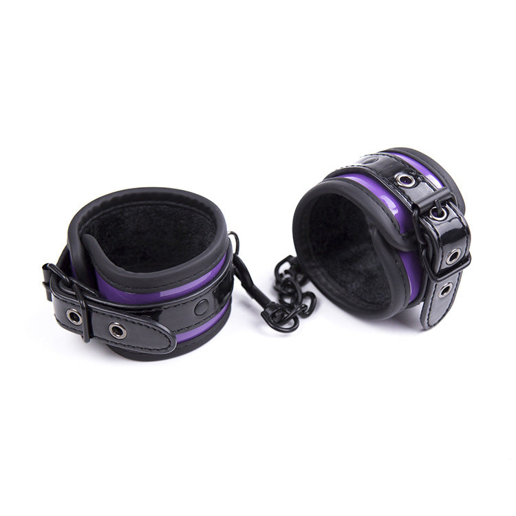 Patent Black and Purple Handcuffs - Sexy Bee UK