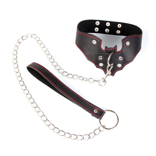 'Bat Style' 8 Piece Bondage Kit with Luxurious Collar and Lead
