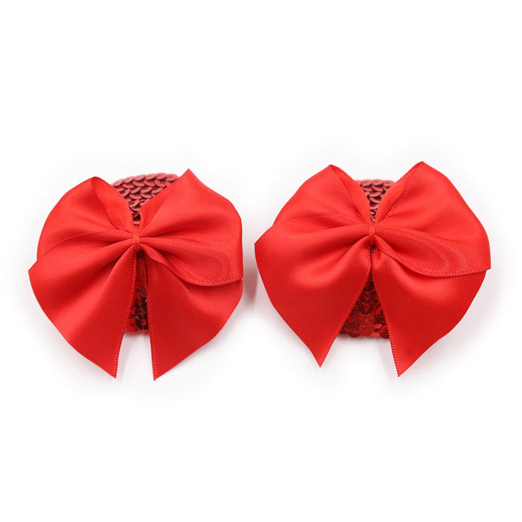 Red Bow Nipple Covers - Sexy Bee UK