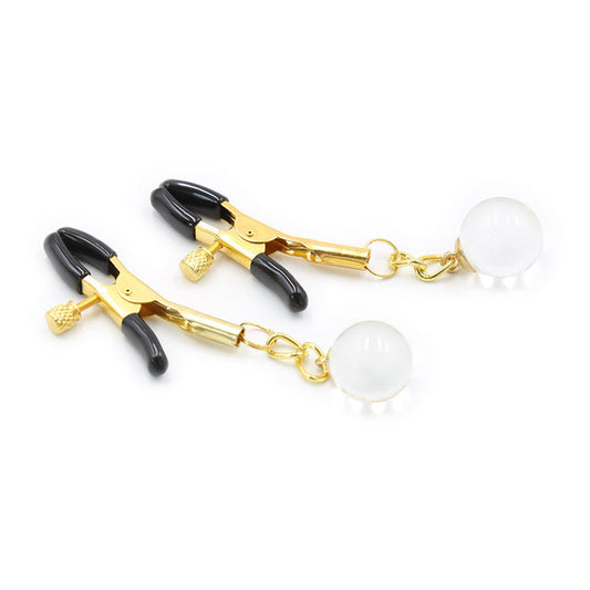 Adjustable Nipple Clamps with Beaded Accessories - Sexy Bee UK