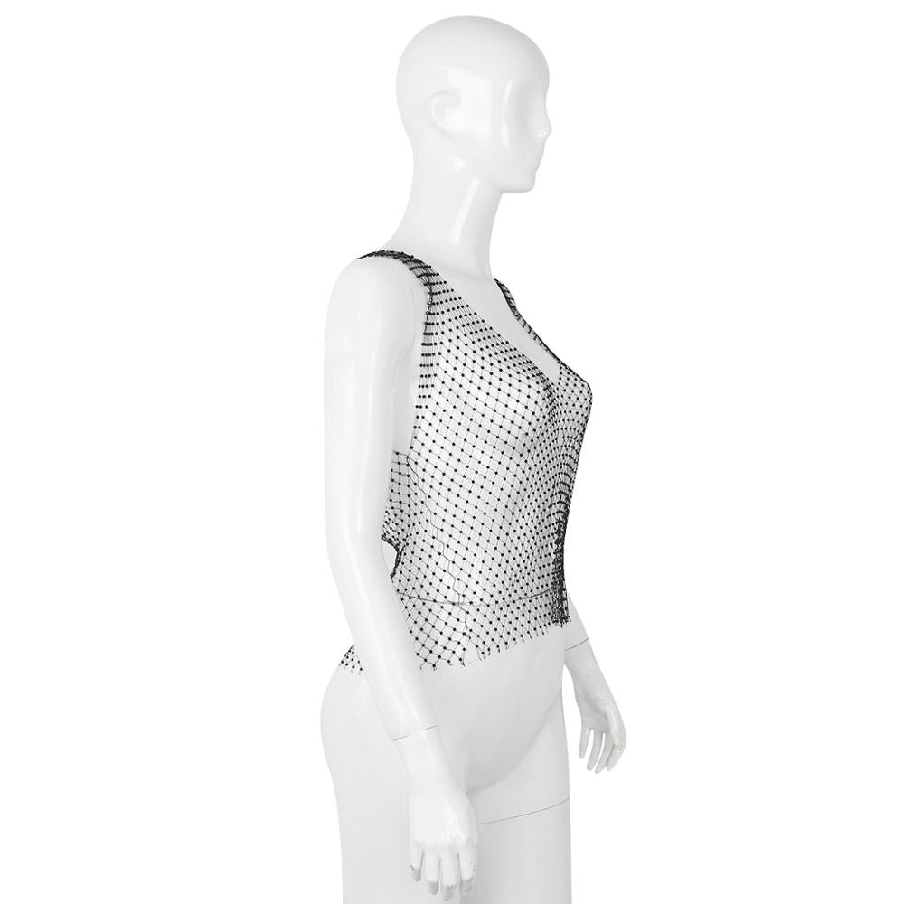 Fishnet Sparkle Two Piece Dress - Sexy Bee UK