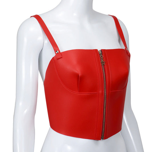 Ruby Red Zipped Corset