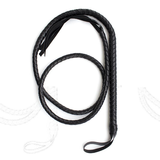 Black Faux-Leather Bull Whip