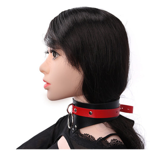 Studded Faux Leather Bondage Collar - Sexy Bee UK