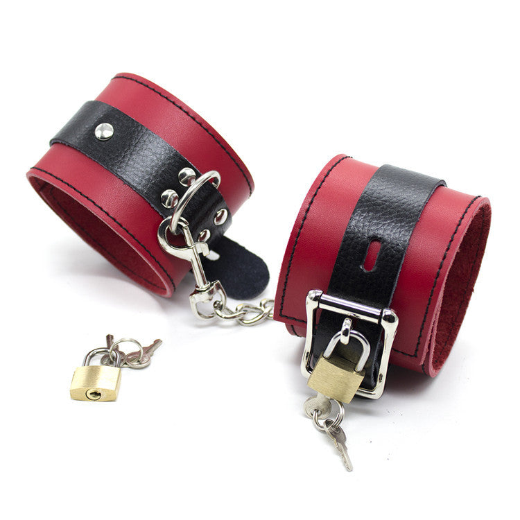 PU Leather Lockable Handcuffs