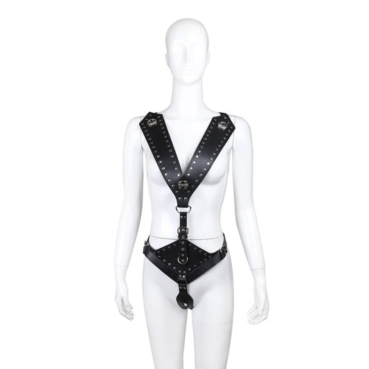 Minx Body Harness with Chastity Panties