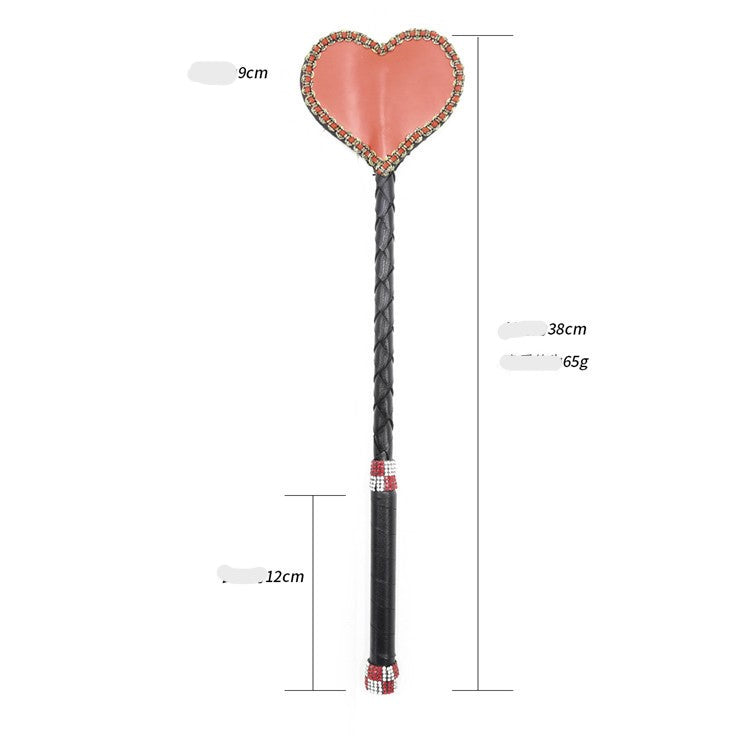 Faux Leather Red Heart Riding Crop - Sexy Bee UK