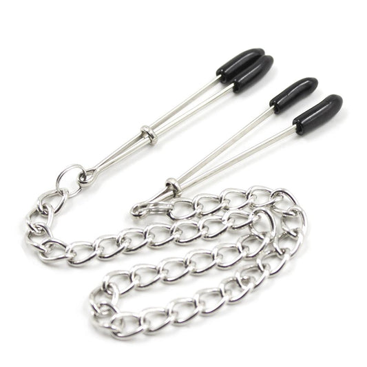 Adjustable Stainless Steel Chained Nipple Grips - Sexy Bee UK