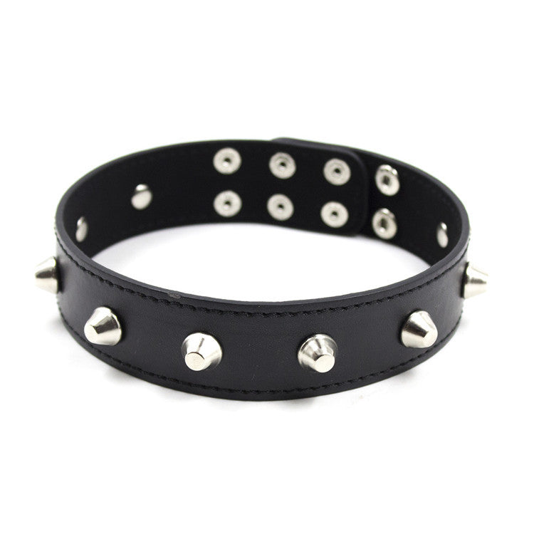 Spiked Faux Leather Fetish Collar - Sexy Bee UK