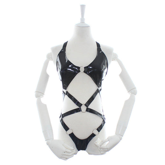 Patent Faux Leather Body Harness