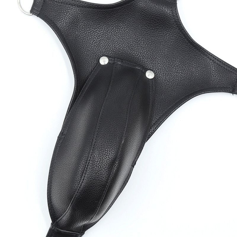 Leather Body Harness with Chastity