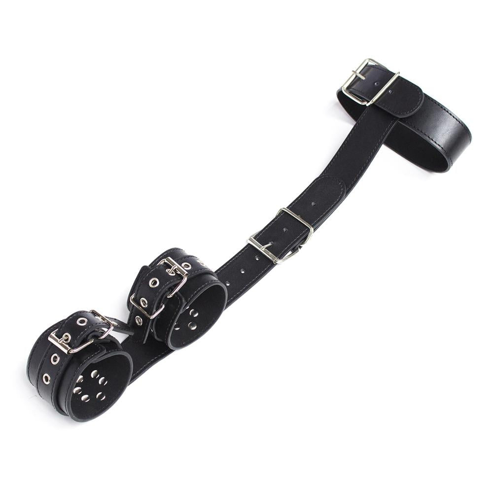 Leather Collar and Wrist Restraint - Sexy Bee UK