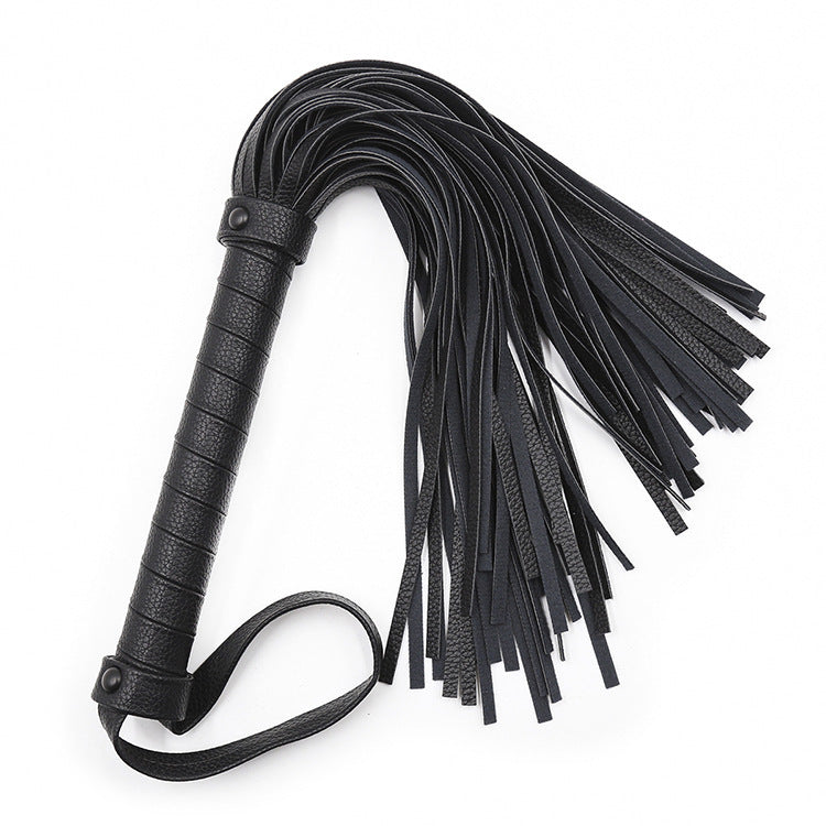 Fronded Black Faux Leather Flogger - Sexy Bee UK